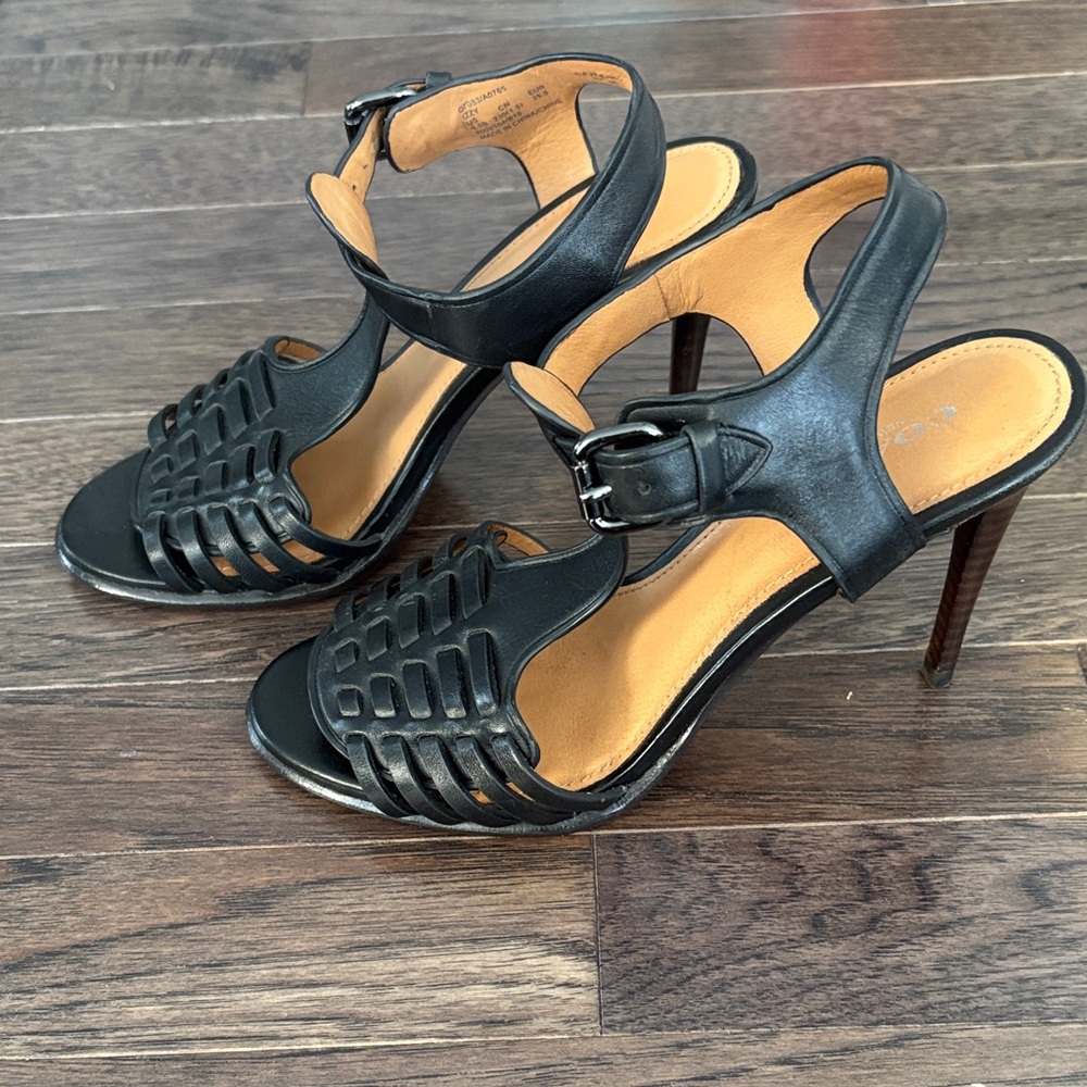 Coach Black Strappy Heels